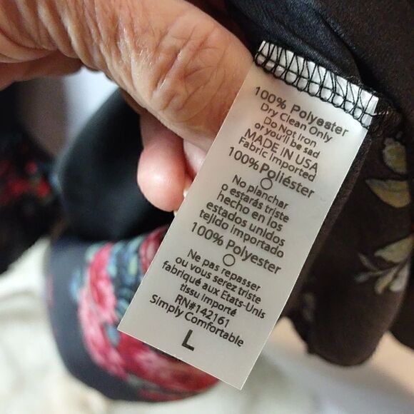 LuLaRoe Black Floral Open Front Kimono - Picture 4 of 8